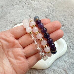 New Set of 3 Natural Semi-Precious Stones Bracelets
